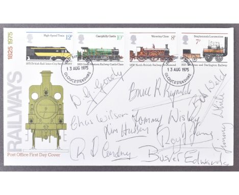 The Great Train Robbery - a 1975 Railways First Day Cover / FDC signed by x11 members of the gang&nbsp; including; leader Bru