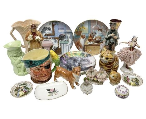 Royal Doulton figure Lambing Time HN1890, Royal Doulton Welsh Corgi HN2558, together with other figures and collectables