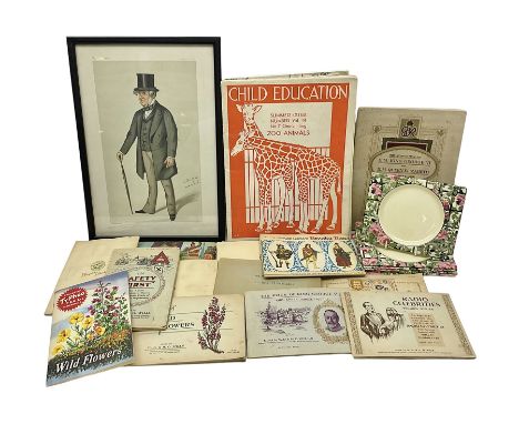 Vanity Fair Spy print, a Tory, together with six Royal Staffordshire the Biarritz side plates, and a collection of posters an