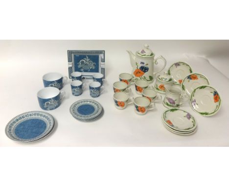 Villeroy and Boch Amapola modern six setting service also French Pierre Frey coffee and part tea wares
