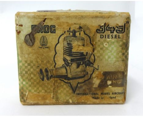 A Frog Model aircraft 349 diesel engine, a Frog .8cc and a Cox diesel.5cc glow plug