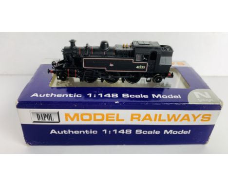 Dapol N Gauge ND-064A Ivatt BR Black Early Crest 41225 with Push &amp; Pull - Loco Boxed. P&amp;P Group 1 (£14+VAT for the fi