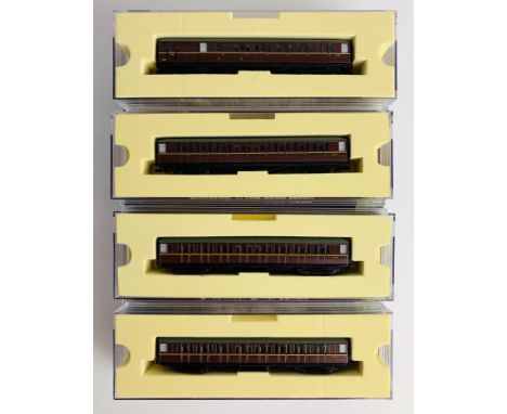 4x Dapol N Gauge BR Maroon Gresley Passenger Coaches - All Boxed. P&amp;P Group 1 (£14+VAT for the first lot and £1+VAT for s
