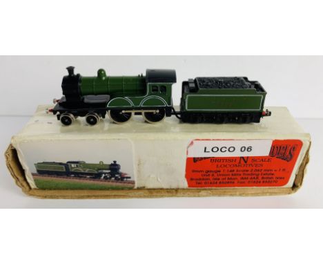 Union Mills N Gauge Ex NER D20 4-4-0 Loco LNER Lined Green Livery Steam Loco Boxed. P&amp;P Group 1 (£14+VAT for the first lo