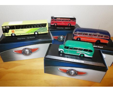 Atlas Collection 1.76 Scale x 4 Mixed Buses.  P&amp;P Group 2 (£18+VAT for the first lot and £2+VAT for subsequent lots) 