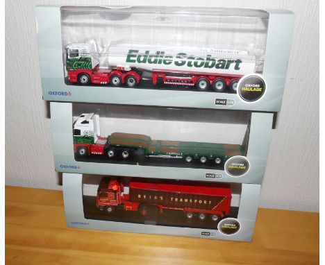 Oxford 1.76 x 3 Stobart Low Loader, Stobart Tanker, Reids Bulk Tipper. P&amp;P Group 2 (£18+VAT for the first lot and £2+VAT 