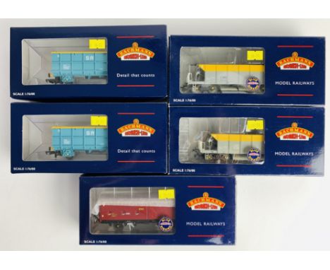 5x Bachmann OO Gauge Wagons - To Include: 38-125 EWS VBA, (2x) 38-131 YGB Dutch Seacow, 33-426 Scrap SSA, 33-425 Scrap SSA - 
