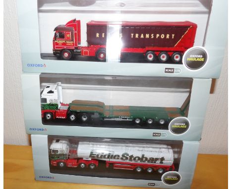 Oxford 1.76 x 3 Stobart Low Loader, Stobart Tanker, Reids Bulk Tipper. P&amp;P Group 2 (£18+VAT for the first lot and £2+VAT 