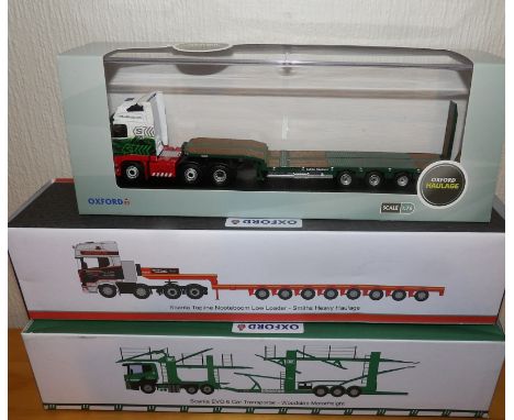 Oxford 1.76 x 3 Woodside Car Transporter, Stobart Low Loader, Smiths Heavy Haulage. P&amp;P Group 2 (£18+VAT for the first lo