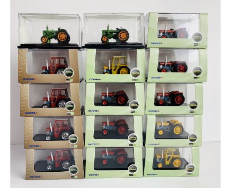 15x Oxford Diecast 1/76 OO Scale Tractors - To Include: 2x 76TRAC002, 1X 76MF004, 4X 76MF001, 2X 76MF002, 6X 76MF003 - All Bo