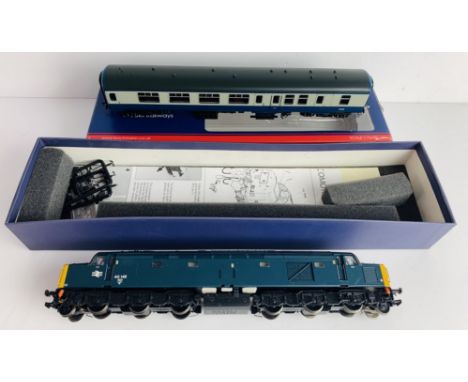 Bachmann OO Gauge Class 40 145 BR Blue Diesel Loco (Unboxed) &amp; 1x Bachmann 39-380A BR Mk2A Blue/Grey Passenger Coach - Bo