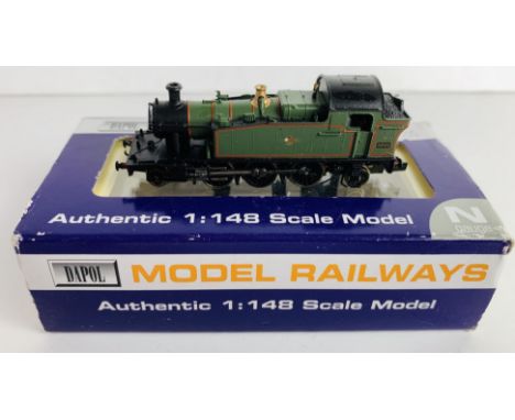 Dapol N Gauge 2-6-2 BR Green Steam Tank Loco - CONDITION REPORT:  Incorrect Box. P&amp;P Group 1 (£14+VAT for the first lot a