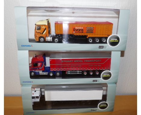 Oxford 1.76 x 3 Stuart Nicol, Ronnie Evans Bulk Tipper, DAF 2800 Plain White.  P&amp;P Group 2 (£18+VAT for the first lot and