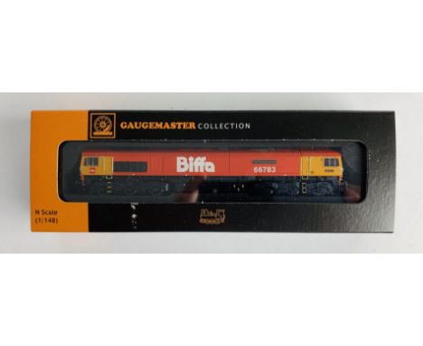 Gaugemaster / Dapol N Gauge GM2210102 Class 66 Biffa The Flying Dustman - Special Edition Model - New Ex Shop Stock. P&amp;P 