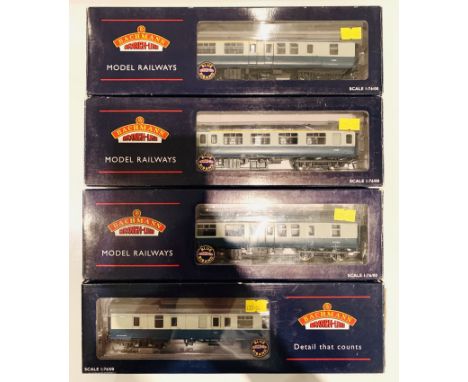 4x Bachmann OO Gauge BR Blue / Grey Mk1 / Mk2 Passenger Coaches - All Boxed. P&amp;P Group 2 (£18+VAT for the first lot and £