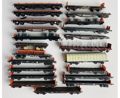 20x Kit Built 4mm 'FITTED WITH P4 WHEEL SETS' Wagons, Most Fitted with Chain Link Couplings, or Lacking Couplings - Some Have
