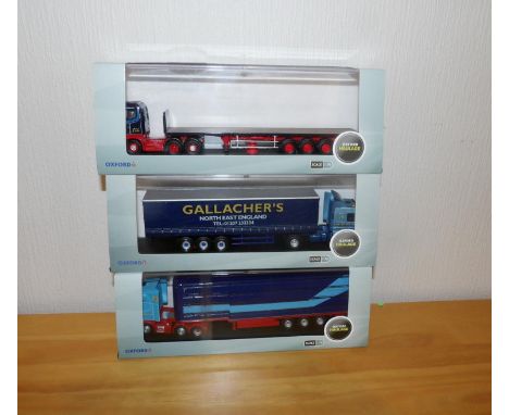 Oxford 1.76 x 3 Gallacher Bros, Anderson Livestock, Ian Craig Scania Flatback Trailer.  P&amp;P Group 2 (£18+VAT for the firs