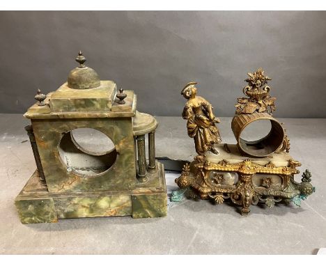 A marble and gilt clock body 