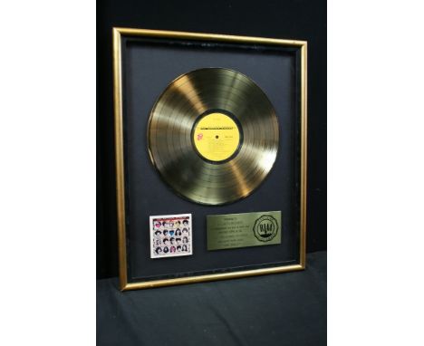 ROLLING STONES - RIAA gold award presented to "ATLANTIC RECORDS" to commemorate the sale of more than 500,000 copies of the "