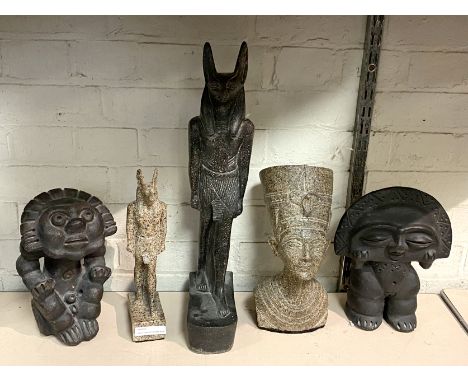 COLLECTION OF EGYTIAN &amp; AZTEC STYLE FIGURES