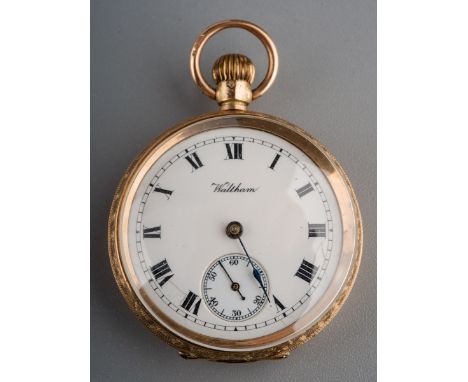 Waltham 9 ct gold ladies pocket watch, gross weight ( without front glass) 27g