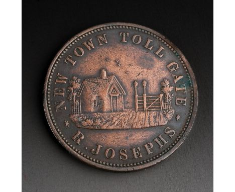 Australia Tasmania Half Penny Token New Town Toll Gate 1855