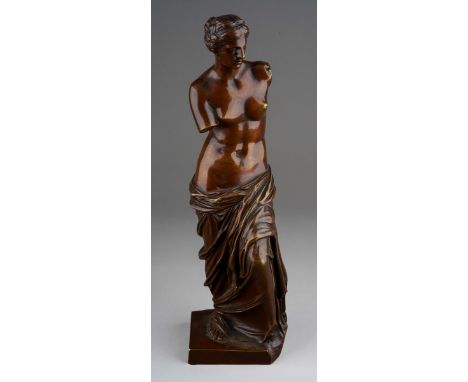 A French patinated bronze model of the Venus de Milo, late 19th century A French patinated bronze model of the Venus de Milo,