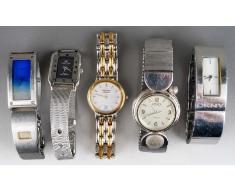 Collection of 10 modern ladies quartz and manual wrist watches,untested