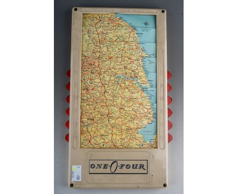 Motoring Interest: a vintage Daimler Co Ltd Auto-Mapic Road Map of Great Britain "One -O-Four"