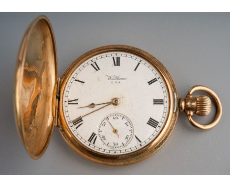 9 ct gold Waltham USA men's pocket watch, hallmarked, gross weight 90g