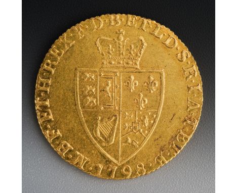 A George III Gold Spade Guinea, 1798, obverse Laureate portrait of King George III right, reverse crowned and quartered spade