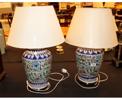 Pair of large ceramic table lamps