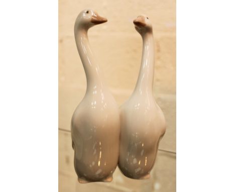 Pair of large Lladro geese with original box