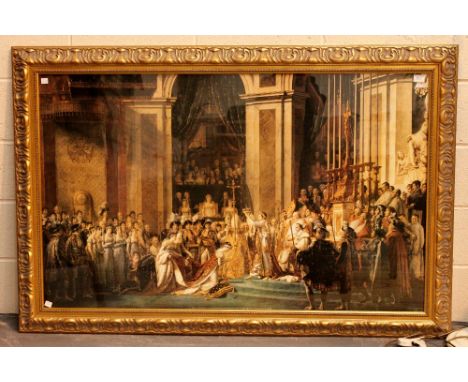 Giltwood framed print Le Sacre de Napoleon, glazed, 140 x 85 cm
