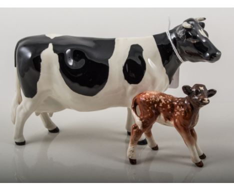 Beswick pottery model, Friesian Cow Champion Claybury Leegwater, height 12cm, and a Beswick pottery model, Dairy Shorthorn Ca