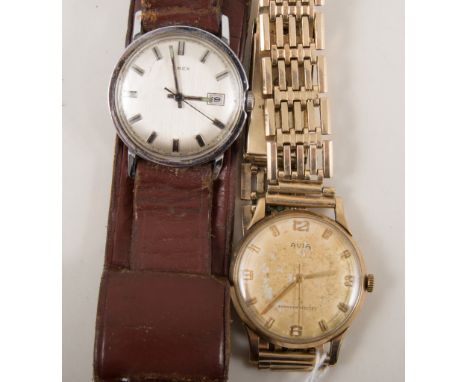 Gents Avia wristwatch, gold-plated case and plated bracelet strap; and a Timex Pilot's wristwatch.
