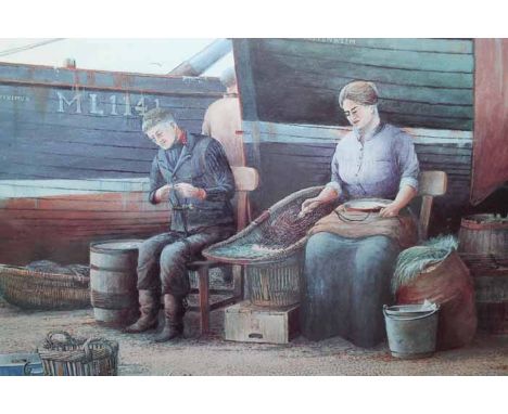 * J M HORSBURGH,
THREADING
print on paper, signed in pencil
54cm x 60cm
Mounted, framed and under glass