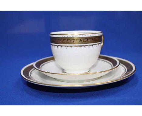 GREEK KEY AND GILT BANDED TEA SERVICE 
together with another similar Victorian tea service