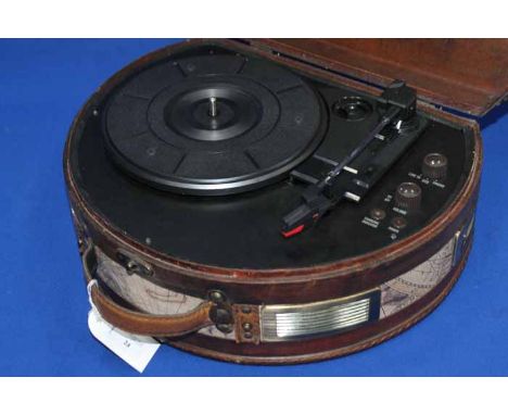 RECORD PLAYER 
contained within a travel trunk-style case 