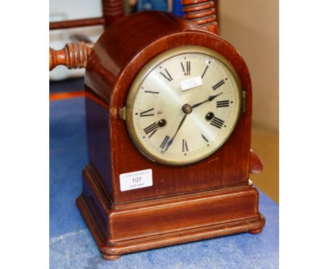MAHOGANY CASED STRIKING MANTLE CLOCK     