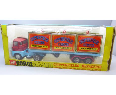 A boxed Corgi Major Chipperfields Menagerie Scammel Handyman MK3 Tractor Unit &amp; Trailer