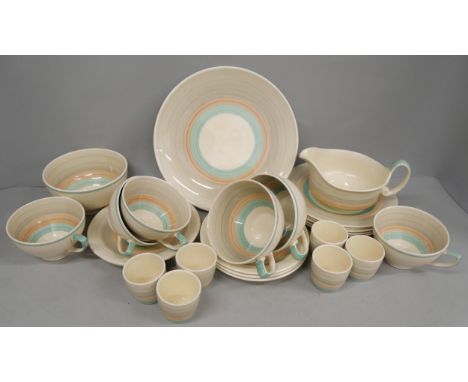 A Susie Cooper Art Deco porcelain part tea service