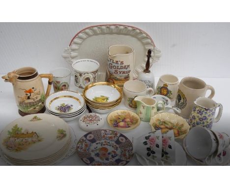 A box of assorted china, including Royal commemorative ware and kitchenalia **PLEASE NOTE THIS LOT IS NOT AVAILABLE FOR PACKI