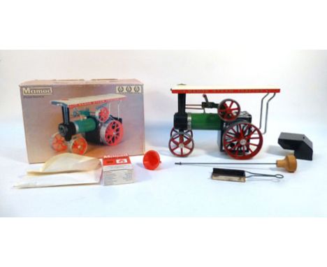 A Mamod steam tractor, boxed