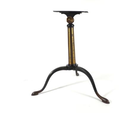 A Victorian brass and wrought iron table-top telescope tripod