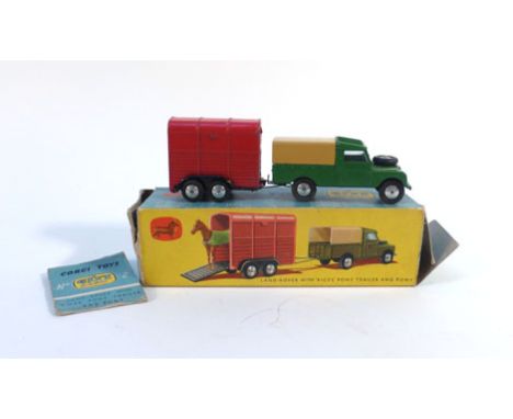 A Corgi Gift Set No. 2 Land-Rover with 'Rices' Pony trailer and pony, boxed    CONDITION REPORT:  Box in poor condition, mode