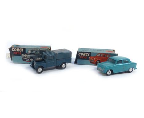 Two Corgi models consisting:201 Austin Cambridge saloon and351 Land-Rover RAF vehicle, both boxed (2)   CONDITION REPORT:  Bo