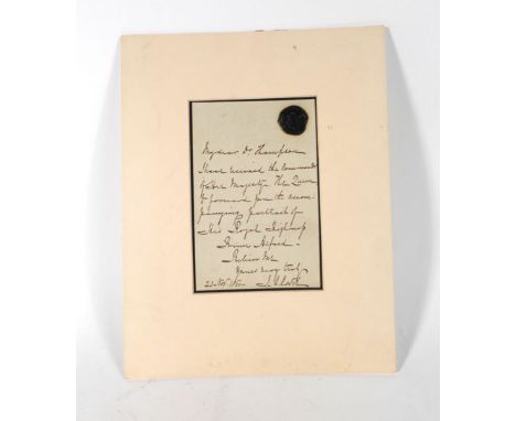 Letter from one of Queen Victoria's staff at Windsor Castle on her behalf : " My dear Mr. Thompson, I have received the comma