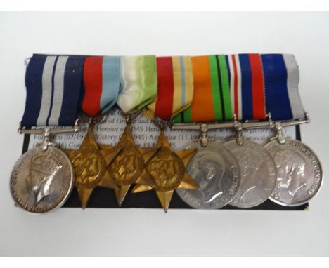 WWII Distinguished Service Medal group of 7 to L. F. Bartlett, Ch. Engn. Room Art., H.M.S. Hero; consisting 1939-45 Star; Atl