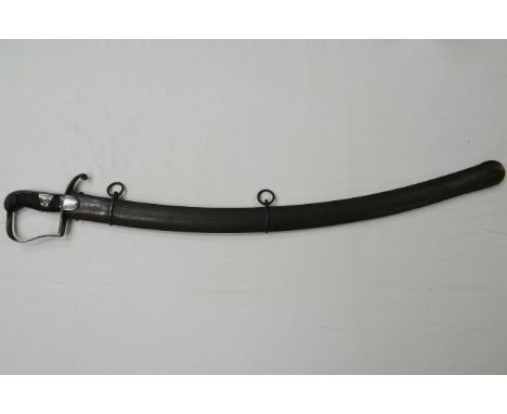 A 1796 Pattern officer's sword with unmarked blade and metal scabbard